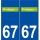 67 Strasbourg logo autocollant plaque stickers ville