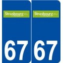67 Strasbourg logo autocollant plaque stickers ville