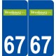 67 Strasbourg logo autocollant plaque stickers ville
