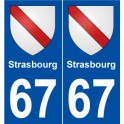 67 Strasbourg blason autocollant plaque stickers ville