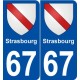 67 Strasbourg blason autocollant plaque stickers ville