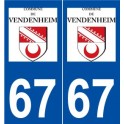 67 Vendenheim logo autocollant plaque stickers ville