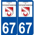 67 Vendenheim logo autocollant plaque stickers ville