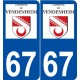 67 Vendenheim logo autocollant plaque stickers ville