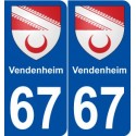 67 Vendenheim blason autocollant plaque stickers ville