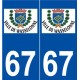 67 Wasselonne logo autocollant plaque stickers ville