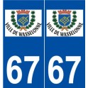 67 Wasselonne logo autocollant plaque stickers ville
