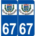 67 Wasselonne logo autocollant plaque stickers ville