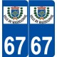 67 Wasselonne logo autocollant plaque stickers ville
