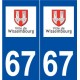 67 Wissembourg logo autocollant plaque stickers ville