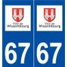 67 Wissembourg logo autocollant plaque stickers ville