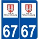 67 Wissembourg logo autocollant plaque stickers ville