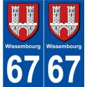67 Wissembourg blason autocollant plaque stickers ville