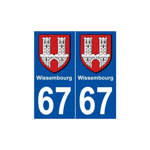 67 Wissembourg blason autocollant plaque stickers ville