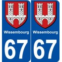 67 Wissembourg blason autocollant plaque stickers ville