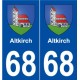 68 Altkirch blason autocollant plaque stickers ville