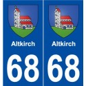 68 Altkirch blason autocollant plaque stickers ville