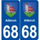 68 Altkirch blason autocollant plaque stickers ville