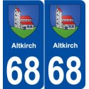 68 Altkirch blason autocollant plaque stickers ville