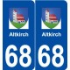 68 Altkirch logo autocollant plaque stickers ville