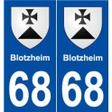 68 Blotzheim blason autocollant plaque stickers ville