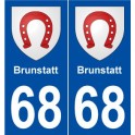 68 Brunstatt blason autocollant plaque stickers ville