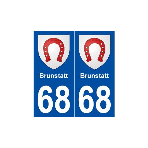 68 Brunstatt blason autocollant plaque stickers ville