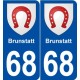 68 Brunstatt blason autocollant plaque stickers ville