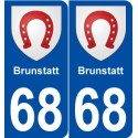 68 Brunstatt blason autocollant plaque stickers ville