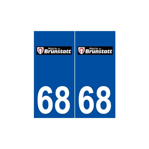 68 Brunstatt logo autocollant plaque stickers ville
