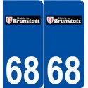 68 Brunstatt logo autocollant plaque stickers ville