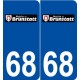 68 Brunstatt logo autocollant plaque stickers ville