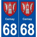 68 Cernay blason autocollant plaque stickers ville