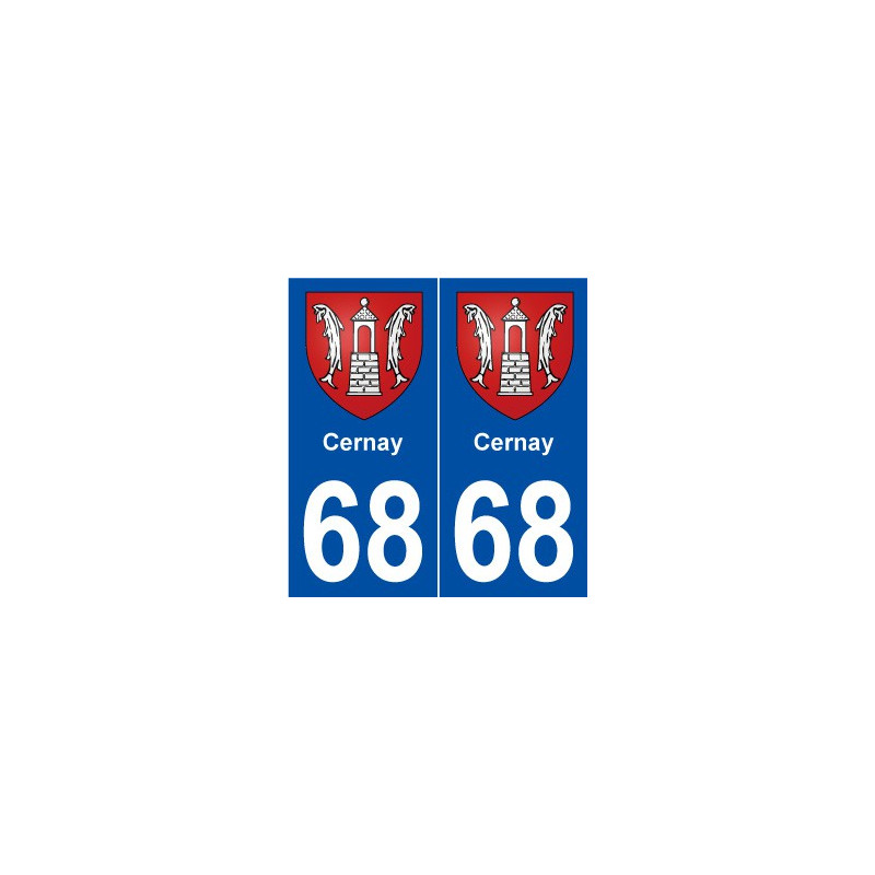 68 Cernay blason autocollant plaque stickers ville