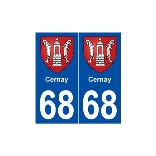 68 Cernay blason autocollant plaque stickers ville
