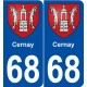 68 Cernay blason autocollant plaque stickers ville