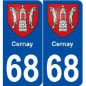 68 Cernay blason autocollant plaque stickers ville