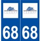 68 Cernay logo autocollant plaque stickers ville