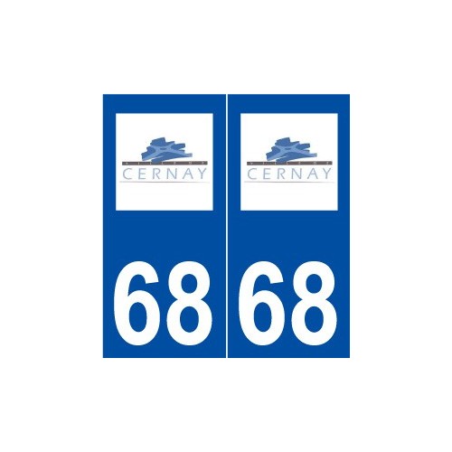 68 Cernay logo autocollant plaque stickers ville