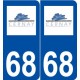 68 Cernay logo autocollant plaque stickers ville