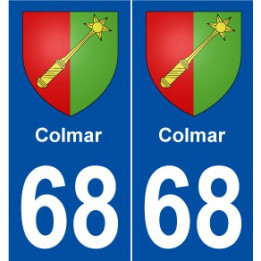 68 Colmar blason autocollant plaque stickers ville