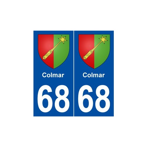 68 Colmar blason autocollant plaque stickers ville
