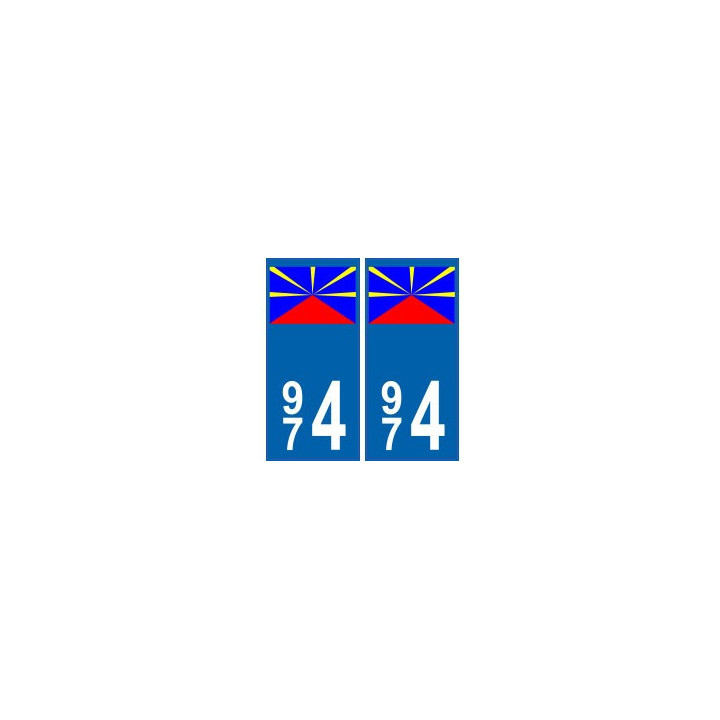 974 La Réunion autocollant plaque blason armoiries stickers département
