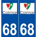 68 Colmar logo autocollant plaque stickers ville
