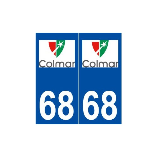 68 Colmar logo autocollant plaque stickers ville