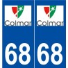 68 Colmar logo autocollant plaque stickers ville