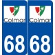 68 Colmar logo autocollant plaque stickers ville