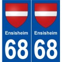 68 Ensisheim  blason autocollant plaque stickers ville