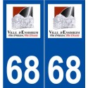 68 Ensisheim logo autocollant plaque stickers ville