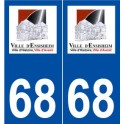 68 Ensisheim logo autocollant plaque stickers ville